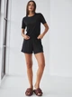 Пижама (футболка + шорты) женская BARWA garments 0315/313 M Черная (2113153132011) - изображение 7