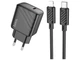 Сетевое зарядное устройство Hoco CS22A, 1Type-C, PD, QC 30W, кабель Type-C to Lightning, Черный - изображение 1