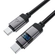 Кабель ACEFAST C15-03 USB-C to USB-C zinc alloy digital display braided charging data cable Black (6974316283720) - изображение 3