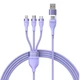 Кабель Baseus Flash Series Ⅱ Two-for-three Charging Cable U+C to M+L+C 100W 1.2m Purple (CASS030105) - изображение 1