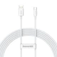 Кабель Baseus Superior Series (SUPERVOOC) Fast Charging Data Cable USB to Type-C 65W 2m White (CAYS001002) - изображение 1