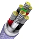 Кабель Baseus Flash Series Ⅱ One-for-three Fast Charging Data Cable USB to M+L+C 100W 1.2m Purple (CASS030005) - изображение 6