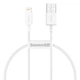 Кабель Baseus Superior Series Fast Charging Data Cable USB to iP 2.4A 0.25m White (CALYS-02) - изображение 1