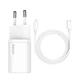 Мережевий зарядний пристрій Baseus Super Si 1C 20W With Simple Wisdom Data Cable Type-C/iP 1m White (TZCCSUP-B02) - изображение 1
