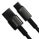 Кабель Baseus Tungsten Gold Fast Charging Data Cable USB to Type-C 100W 1m Black (CAWJ000001) - изображение 5