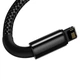 Кабель Baseus Tungsten Gold Fast Charging Data Cable USB to iP 2.4A 2m Black (CALWJ-A01) - изображение 7