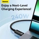 Кабель Baseus Tungsten Gold Fast Charging Data Cable Type-C to Type-C 240W 2m Black (CAWJ040101) - изображение 13