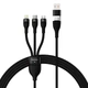 Кабель Baseus Flash Series Ⅱ Two-for-three Charging Cable U+C to M+L+C 100W 1.2m Black (CASS030101) - зображення 1