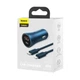 Автомобільний зарядний пристрій Baseus Golden Contactor Dual Fast Charger Car Charger C+C 40W Blue (CGJP000003) - зображення 2