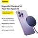 Бездротове зарядне пристрій Baseus Simple Mini3 Magnetic Wireless Charger 15W Dusty Purple (CCJJ040205) - зображення 15