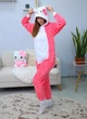 Женская кигуруми пижама взрослая и подростковая Kigurumi Hello Kitty Хеллоу Китти в горошок Розовый M 155-165 см (1084) - изображение 1