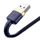 Кабель Baseus Cafule Series USB For Lightning 1м 2.4A (CALKLF-BV3) Gold/Blue - изображение 2
