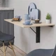 Обідній стіл-трансформер Ніка стіновий Ferrum-decor 420x900x500 Чорний метал ДСП Дуб Сан-Марино 16 мм (FRD-105165) - зображення 1