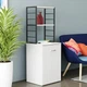 Стол-тумба трансформер Смарт 4/1 с этажеркой Ferrum-decor 1430x1450x500 Черный металл ДСП Белое 16 мм (FRD-105123) - изображение 1