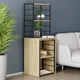 Стіл-тумба трансформер Смарт 3/2 з етажеркою Ferrum-decor 1430x1450x600 Чорний метал ДСП Дуб Сонома 16 мм (FRD-105119) - изображение 1