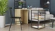 Стіл-тумба трансформер Смарт 3/2 з етажеркою Ferrum-decor 1430x1450x600 Чорний метал ДСП Дуб Сонома 16 мм (FRD-105119) - изображение 2