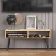 Тумба под ТВ Невада Ferrum-decor 45x100x38 Черный металл ДСП Дуб Артизан 16 мм (FRD-106726) - изображение 1