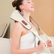 Ударный U-образный вибромассажер для спины, плеч и шеи Neck massager HJ-818, бежевый - изображение 4