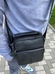 Барсетка мужская кожаная 22×18×6 через плечо с ручкой Qvant (1436ч) - Черная - изображение 3