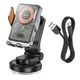 Автотримач для телефона з БЗП HOCO HW8 Transparent Discovery Edition wireless fast charging car holder(center console) Metal Gray (6942007608152) - изображение 4