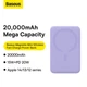 Зовнішній аккумулятор Baseus Magnetic Mini Wireless Fast Charge Power Bank 20000mAh 20W Purple (PPCX150005) - зображення 9