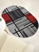 Ковер с невысоким ворсом Espresso 0.5х0.8 м. Овал Gray/Red 02239A - изображение 3