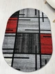 Ковер с невысоким ворсом Espresso 0.5х0.8 м. Овал Gray/Red 02239A - изображение 5