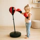 Боксерская груша для детей на стойке с перчатками Punching Ball Set, детский набор для бокса с пружиной, насосом и регулируемой высотой для тренировок и игры дома и на улице Красный/черный, PBS-115 - изображение 1