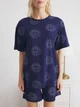 Пижама (футболка + шорты) женская хлопковая Trendyol THMSS25PT00139 XS Navy Blue (8683050945938) - изображение 3