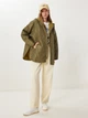 Куртка демисезонная удлиненная с капюшоном женская Happiness OH00064 36 Khaki (8684347420398) - изображение 3