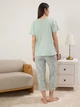 Пижама (футболка + штаны) женская Trendyol THMSS24PT00210 L Green (8684737292000) - изображение 2