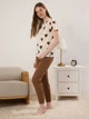 Пижама (футболка + штаны) женская хлопковая Trendyol THMSS25PT00383 M Brown/Multicolor (8684737308343) - изображение 3