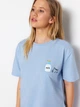 Пижама (футболка + шорты) женская Trendyol THMSS22PT0422 S Light Blue (8683048212578) - изображение 3