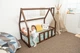 Детская кровать домик Монтессори BUSY WOOD напольная с ламелями Модель 1 140x70 см темное - изображение 3