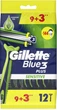 Станок Gillette Blue 3 Sensitive (12) одноразовый - изображение 1