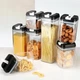 Комплект контейнеров для сыпучих продуктов FOOD Container 7шт прозрачные органайзеры для кухни набор емкостей для хранения круп макарон сахара соли соли сладостей - изображение 6