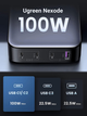 Ładowarka Ugreen CD328 Nexode Series 3 x USB-C + USB-A 100 W GaN Szara (6957303899289) - obraz 6