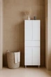 Пенал - шкаф в ванную напольный MEBLIBUD Erica 185x50х30 см с ящиком белый - изображение 4