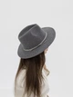 Шляпа шерстяная Федора D.Hats темно серого цвета - изображение 6