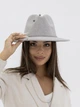 Шляпа федора женская с цепью и булавкой из шерсти D.Hats цвет серый - изображение 8