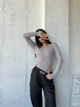 Жіночий базовий боді в рубчик з рукавом Uaclothes 46-48 Сірий (like34713-151331350) - изображение 2