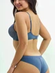 Комплект белья: бюстгальтер push-up и бразилианы Balaloum 9365 Синий 90C - изображение 2