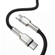 Кабель Baseus Cafule Series Metal Data Cable Type-C to Type-C 100W 2m Black (CATJK-D01) - изображение 2