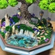 Бонсай из стабилизированных растений с лавочкой и фонариками 26×25 см - изображение 3