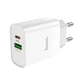 Зарядне HOCO 1USB 1Type-C PD20W QC3.0 3.1A білe - зображення 1