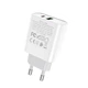 Зарядне HOCO 1USB 1Type-C PD20W QC3.0 3.1A білe - зображення 6