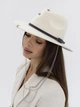 Шляпа федора из шерсти D.Hats с цепью цвет молочный - изображение 4
