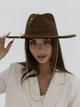 Шляпа федора с полями 9 см D.Hats с цепью цвет коричневый - изображение 3
