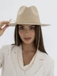Шляпа федора из шерсти D.Hats с цепью цвет бежевый - изображение 8