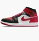 Кроссовки женские Jordan 1 Mid Bred Toe 38.5 Червоний BQ6472-079 - изображение 1